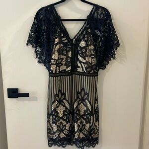 Boohoo all over black lace bodycon dress US SIZE 10